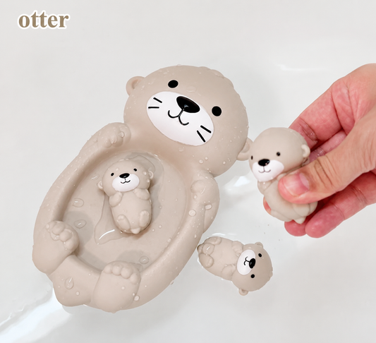 Baby Bath Toys Floating Animal Otter Hippo Seal Kid Bathroom Shower Basketball Hoop Game Children Swimming Pool Water Play Gift