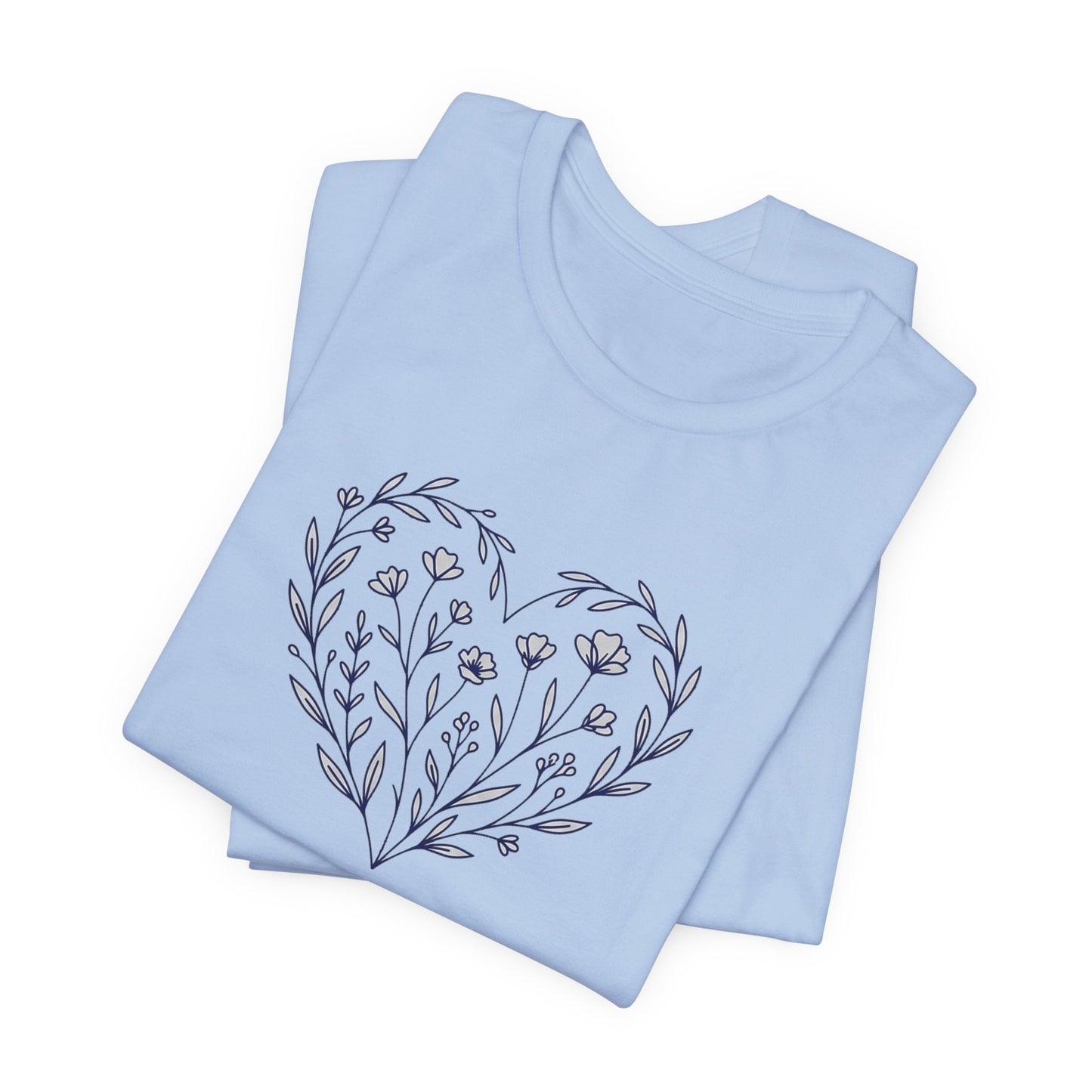 Minimalist Wildflower Heart Tee