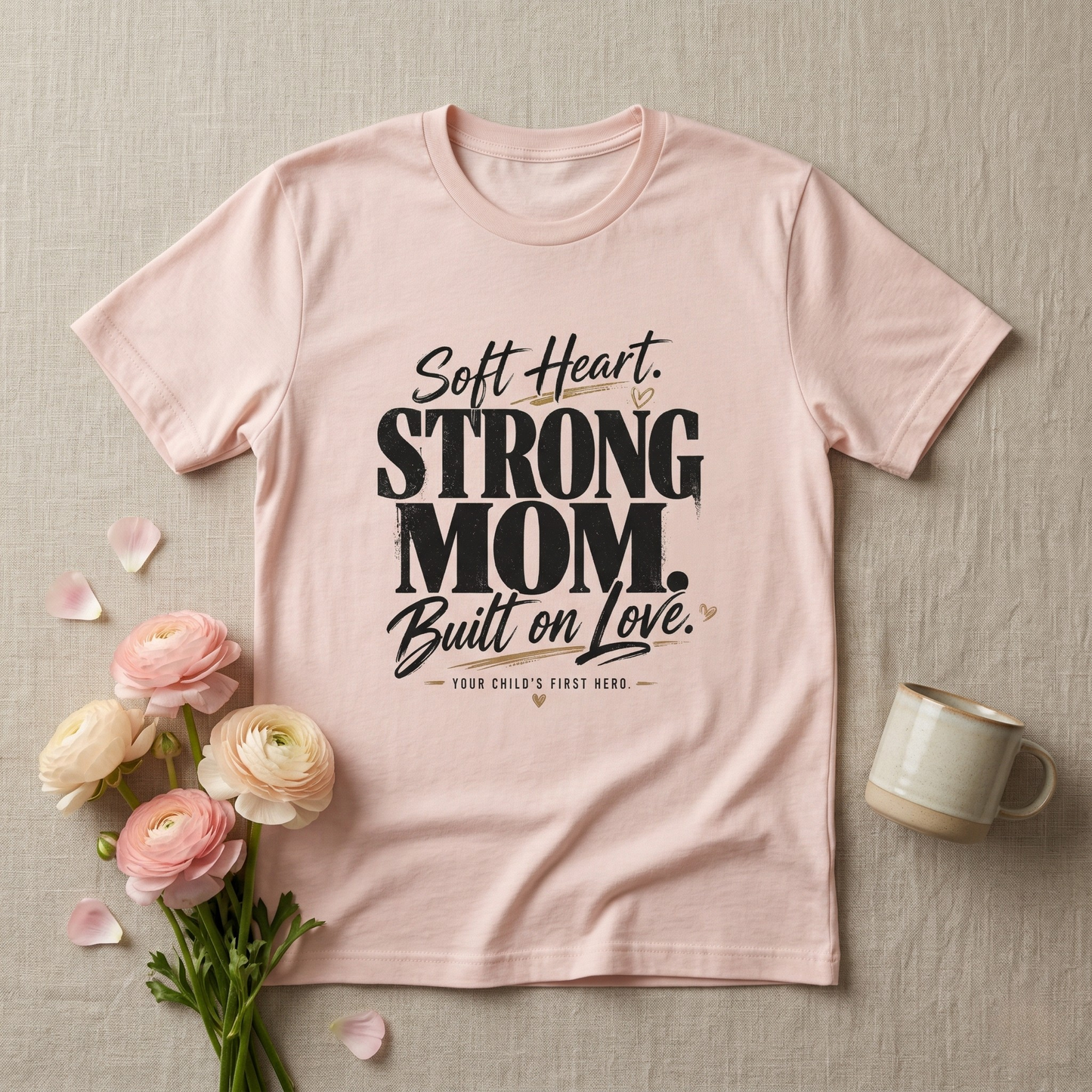 Soft Heart, Strong Mom Tee