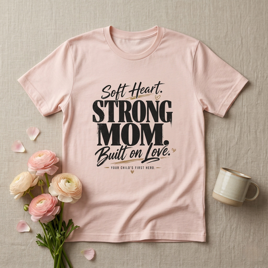 Soft Heart, Strong Mom Tee