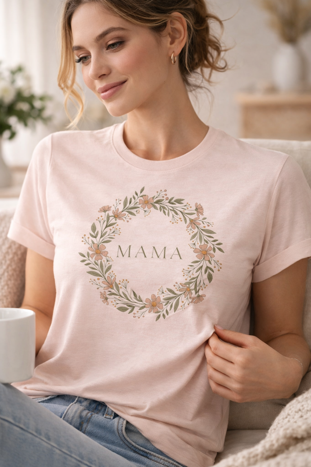 Mama Floral Wreath Tee