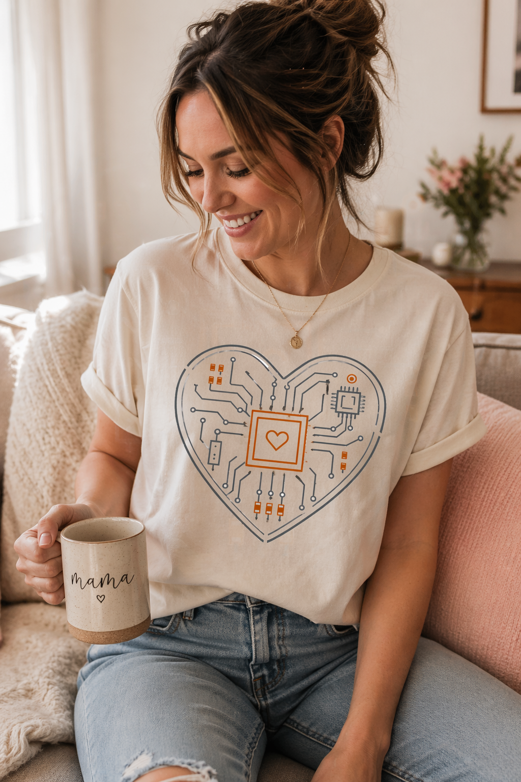 Motherboard Heart Mom Shirt