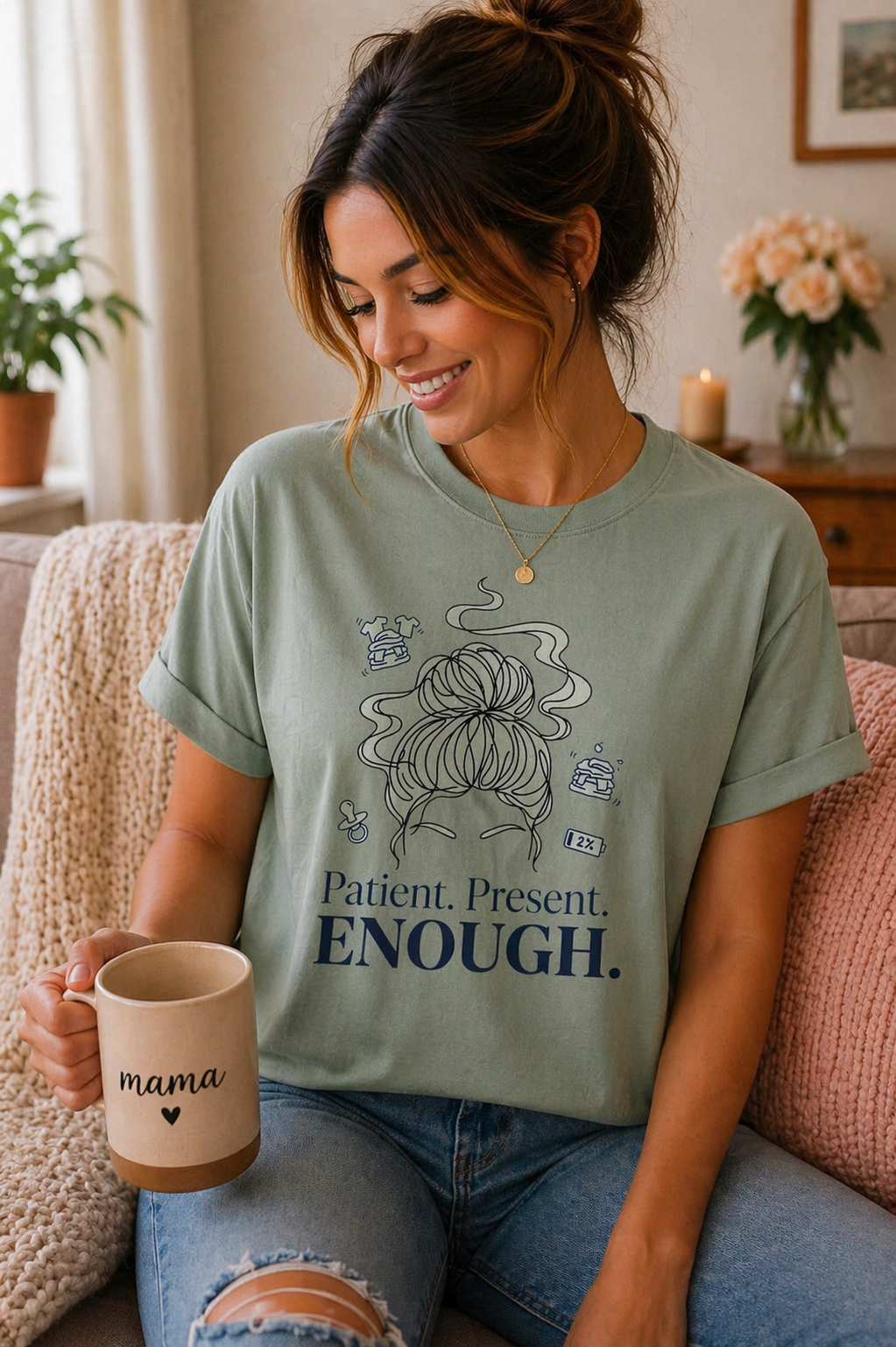 Patient. Present. Enough.™ Minimalist Mom T-Shirt