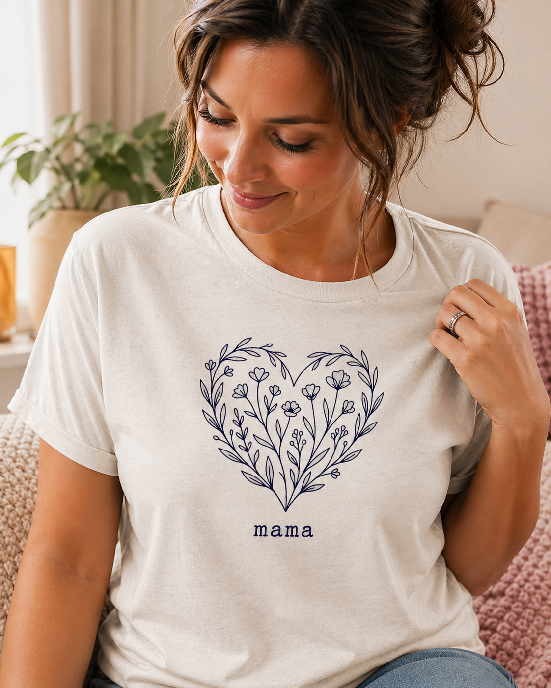 Minimalist Wildflower Heart Tee