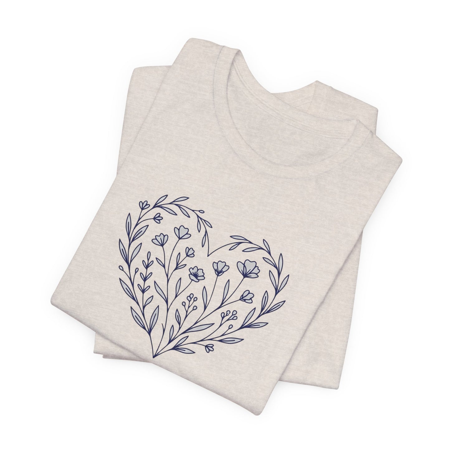 Minimalist Wildflower Heart Tee