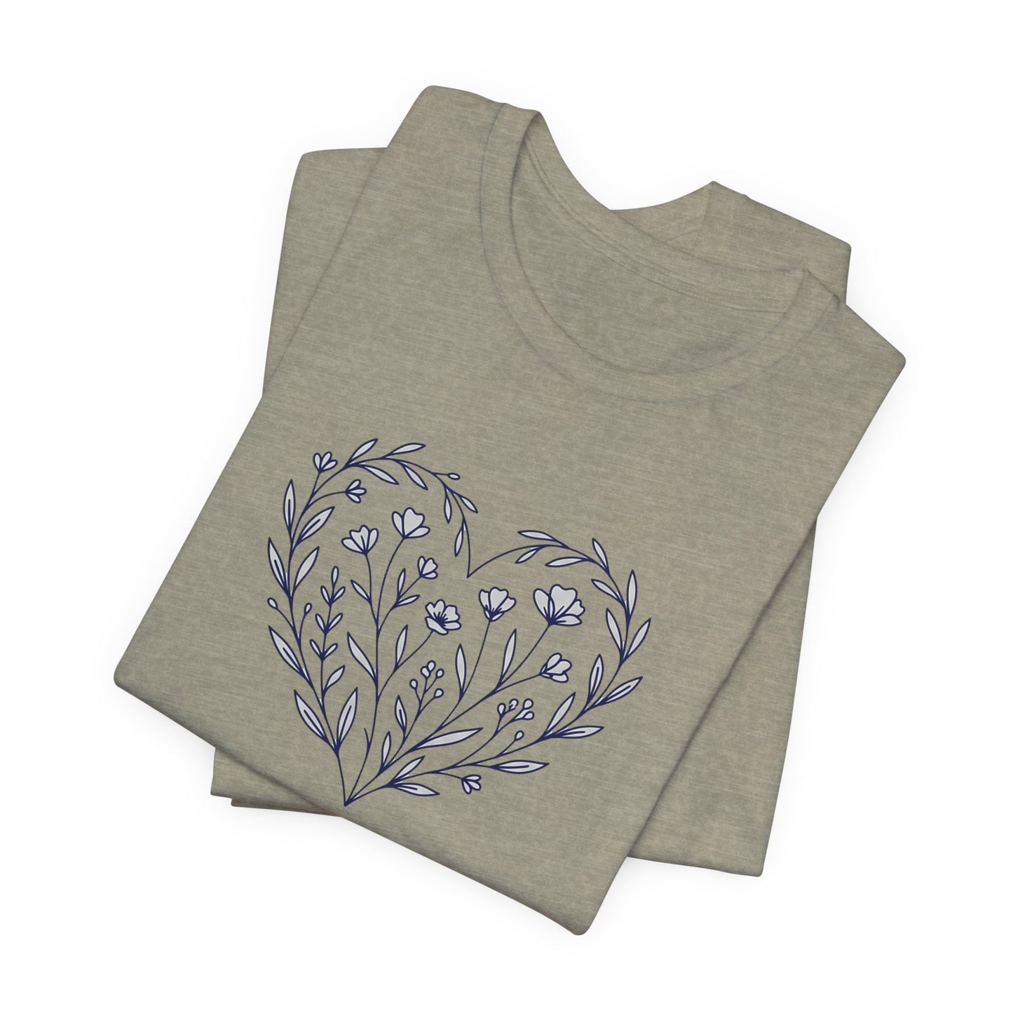 Minimalist Wildflower Heart Tee