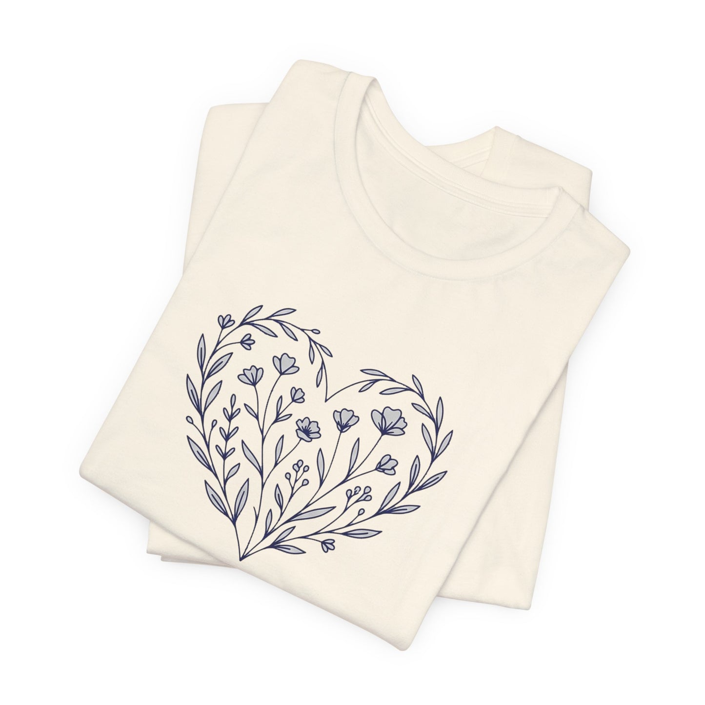 Minimalist Wildflower Heart Tee