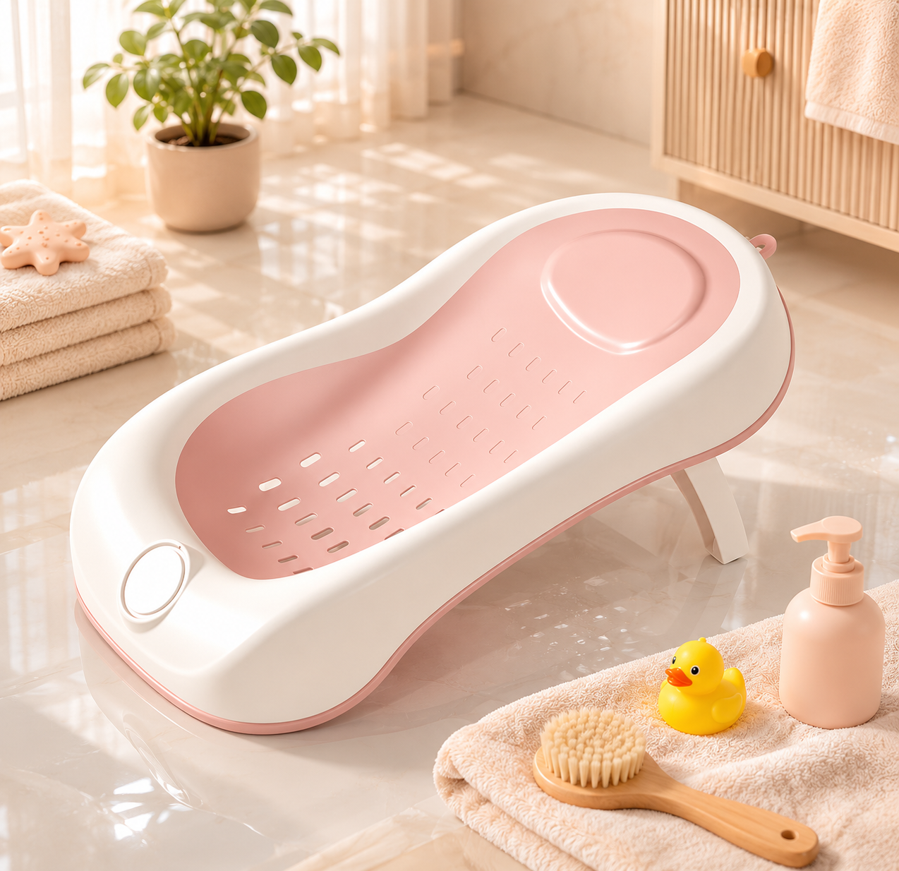Newborn Bath Support Bed with Non-Slip Mesh Insert