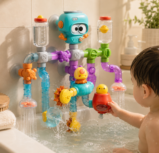 Baby Bath Toys with Strong Suction Cups Tubes Spinner Squirt Water Game Set Toddlers Kids Shower Pool for 3 Years Children Gifts