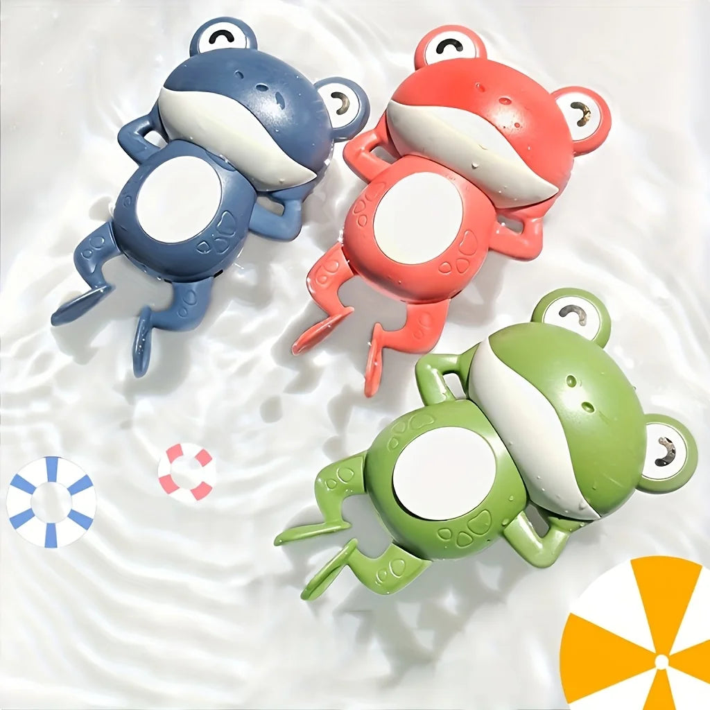 Wind-Up Swimming Frog Bath Toy Set