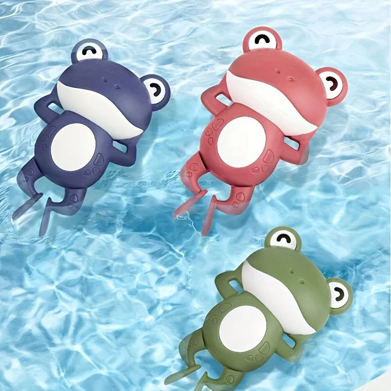 Wind-Up Swimming Frog Bath Toy Set