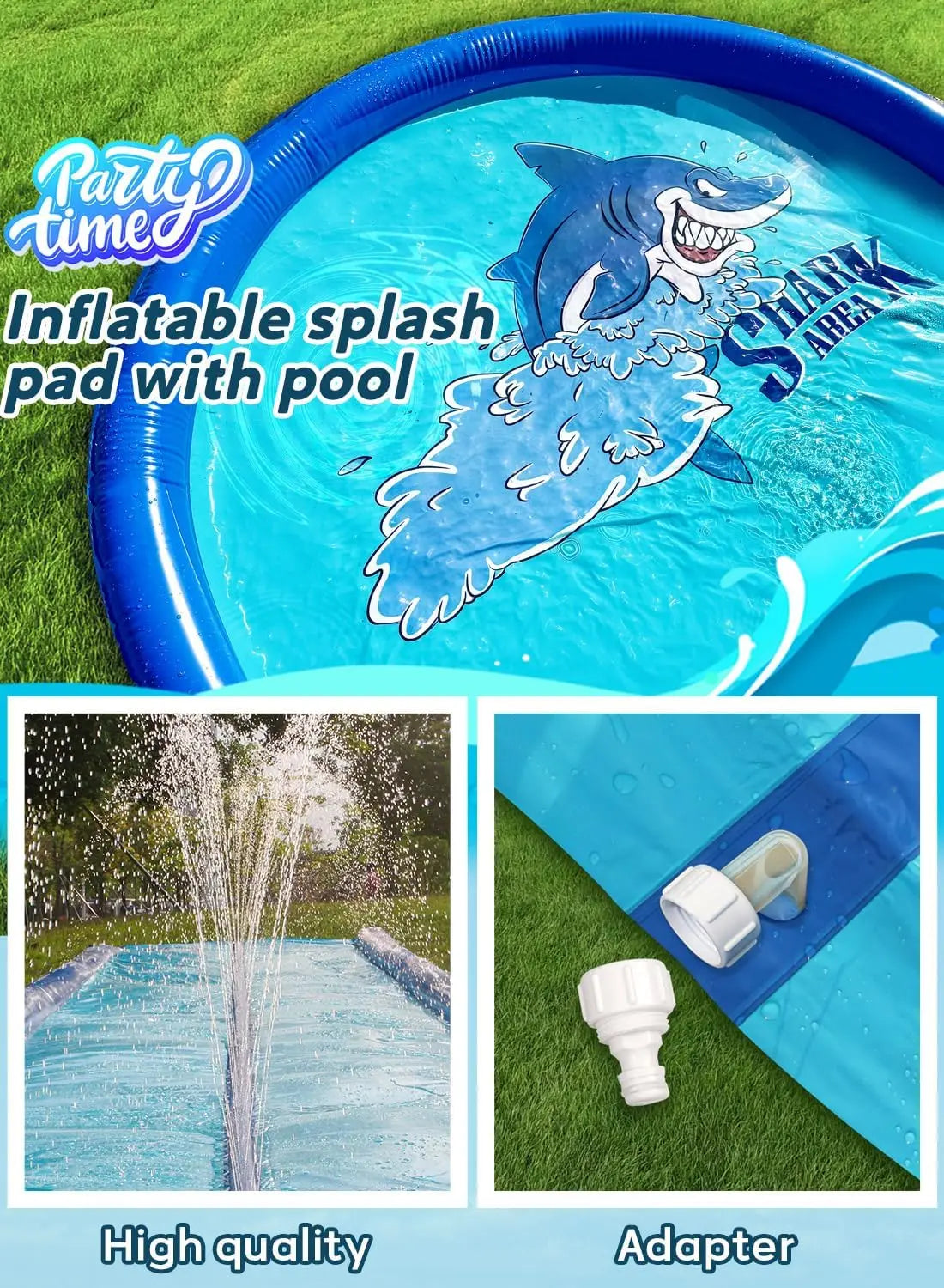 Extra-Large Inflatable Water Slide with Guard Rails and Dual Sprayers for Kids and Adults