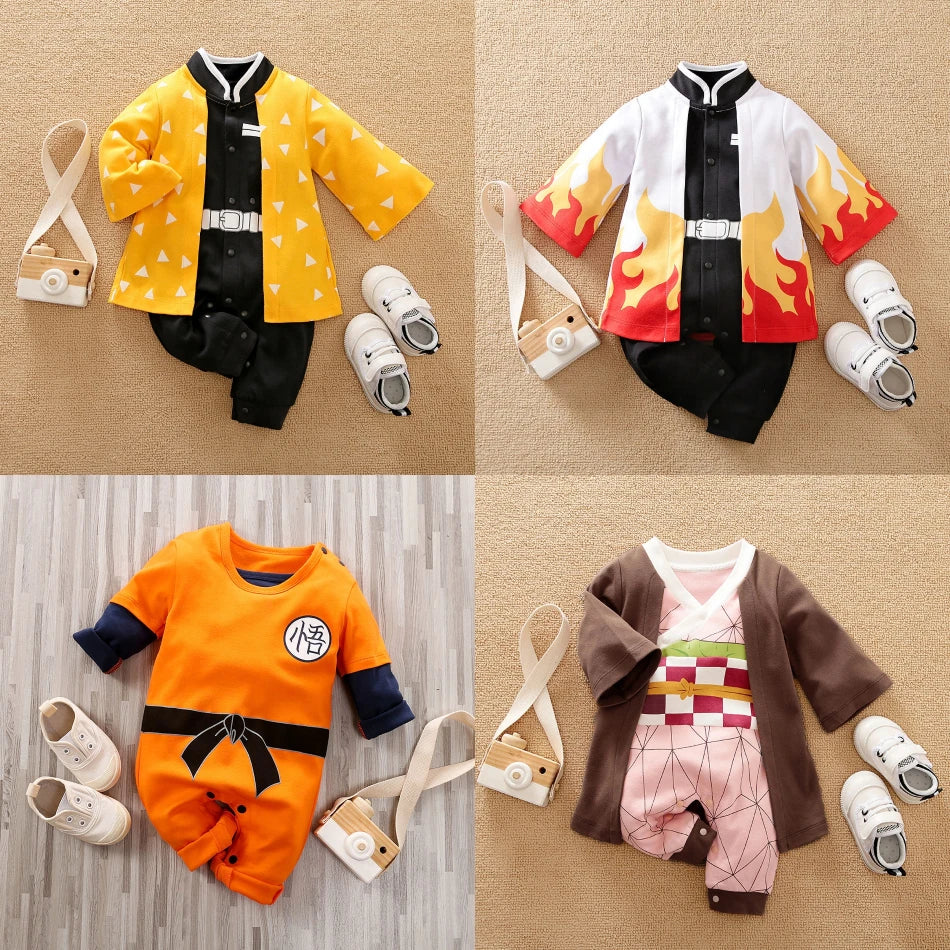 Baby Animation Role Rompers Newborn Training Outfit Infant Halloween Cartoon Cosplay Costume Jumpsuit Easter Kids Anime Clothes