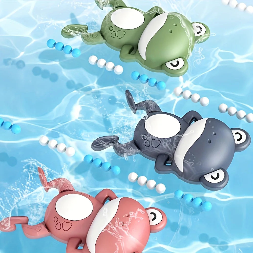 Wind-Up Swimming Frog Bath Toy Set