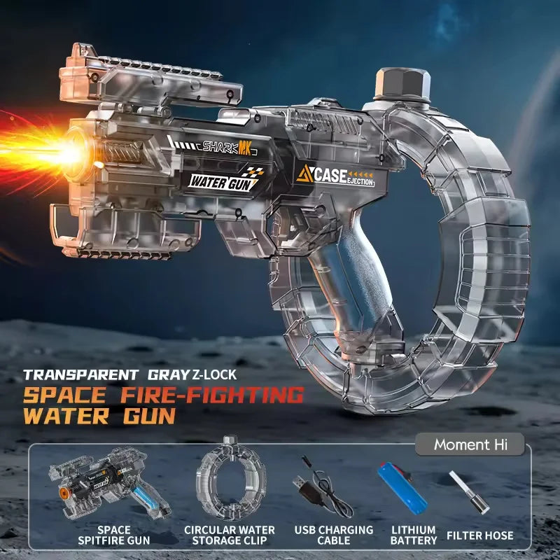 Children Gatling Electric Water Gun Toy Automatic Continuous Shooting Watergun with Backpack Summer Outdoor Beach Toys for Kids