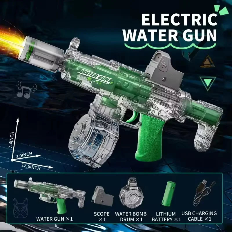 M416 Led Simulation Fire Electric Water Guns for Children Large Capacity Automatic Continuous Water Gun Kids Summer Outdoor Toys