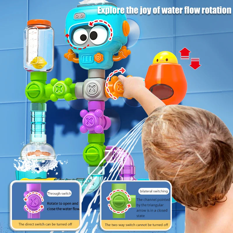 Water Play Bath Toy with Spinners and Tubes