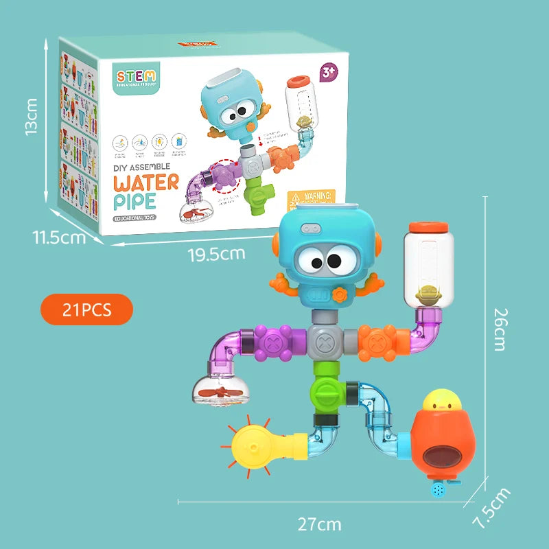 Water Play Bath Toy with Spinners and Tubes