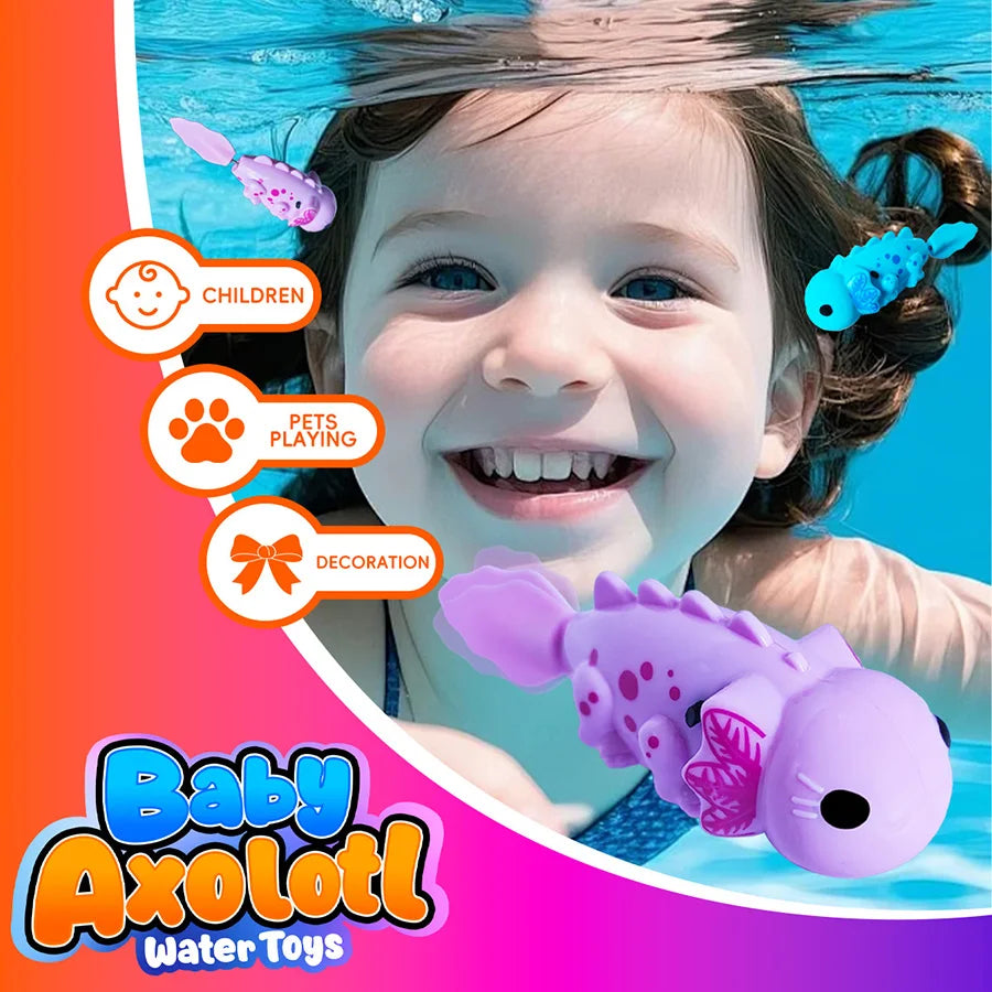 Cute Outdoor Children's Electronic Light Sensing Bathtub Interactive Toy Can Swim Colorful Pet Salamander Dinosaur Holiday Gift