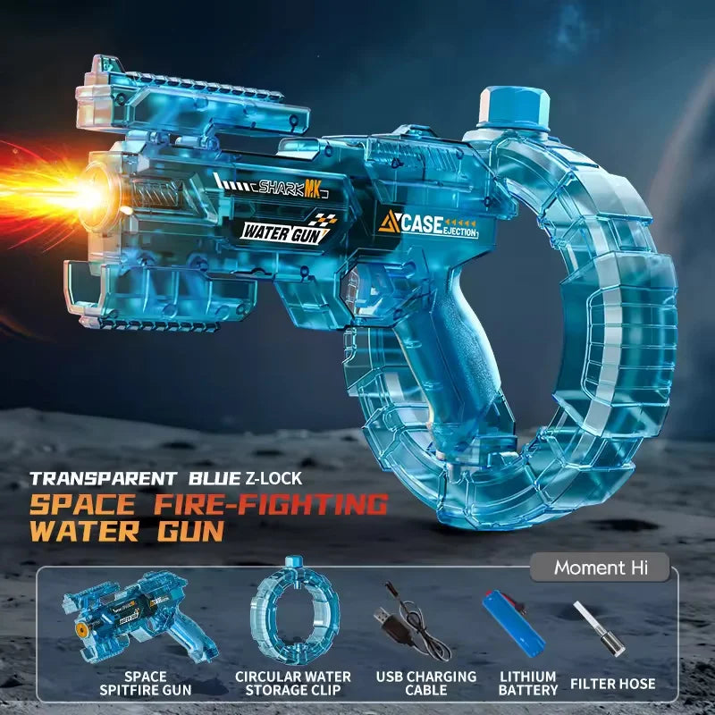 Children Gatling Electric Water Gun Toy Automatic Continuous Shooting Watergun with Backpack Summer Outdoor Beach Toys for Kids