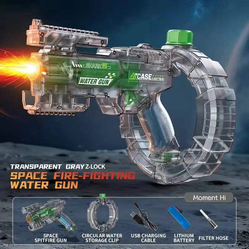 Children Gatling Electric Water Gun Toy Automatic Continuous Shooting Watergun with Backpack Summer Outdoor Beach Toys for Kids