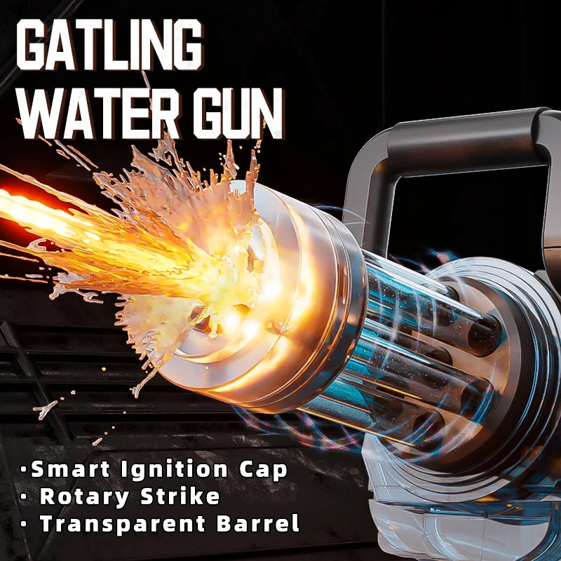 Children Gatling Electric Water Gun Toy Automatic Continuous Shooting Watergun with Backpack Summer Outdoor Beach Toys for Kids