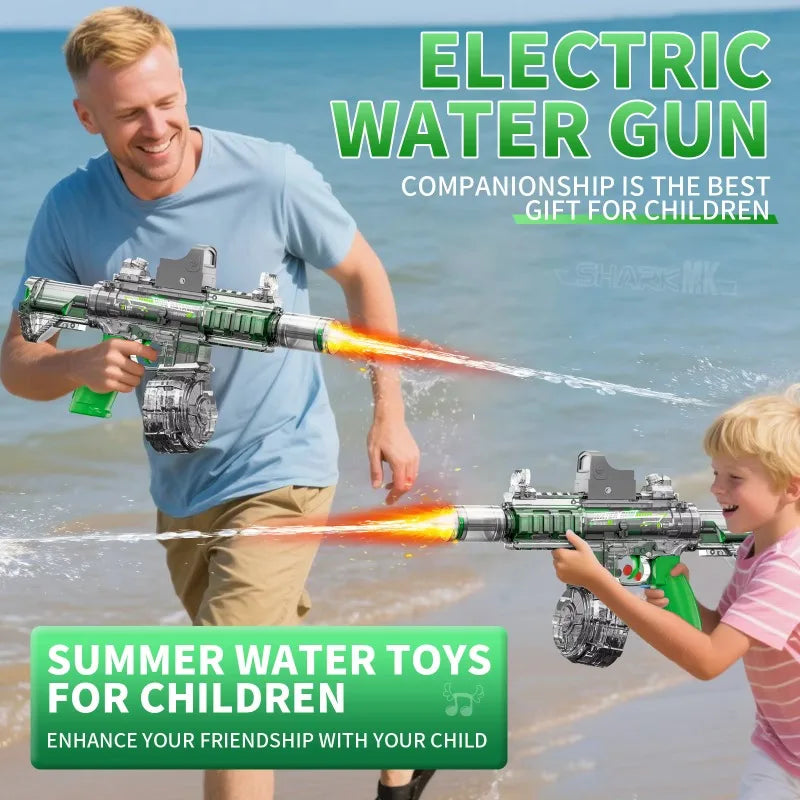 M416 Led Simulation Fire Electric Water Guns for Children Large Capacity Automatic Continuous Water Gun Kids Summer Outdoor Toys