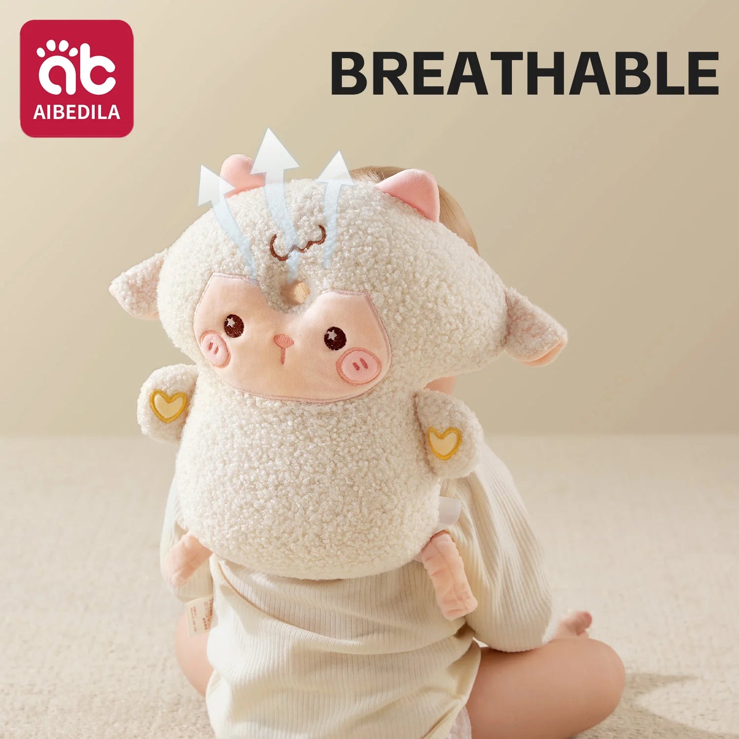 AIBEDILA Triple-sided Fall Baby Head Protector Pillow Cute Animals Anti-Fall Pillow for Crawling Walking Toddler Back Safety Pad