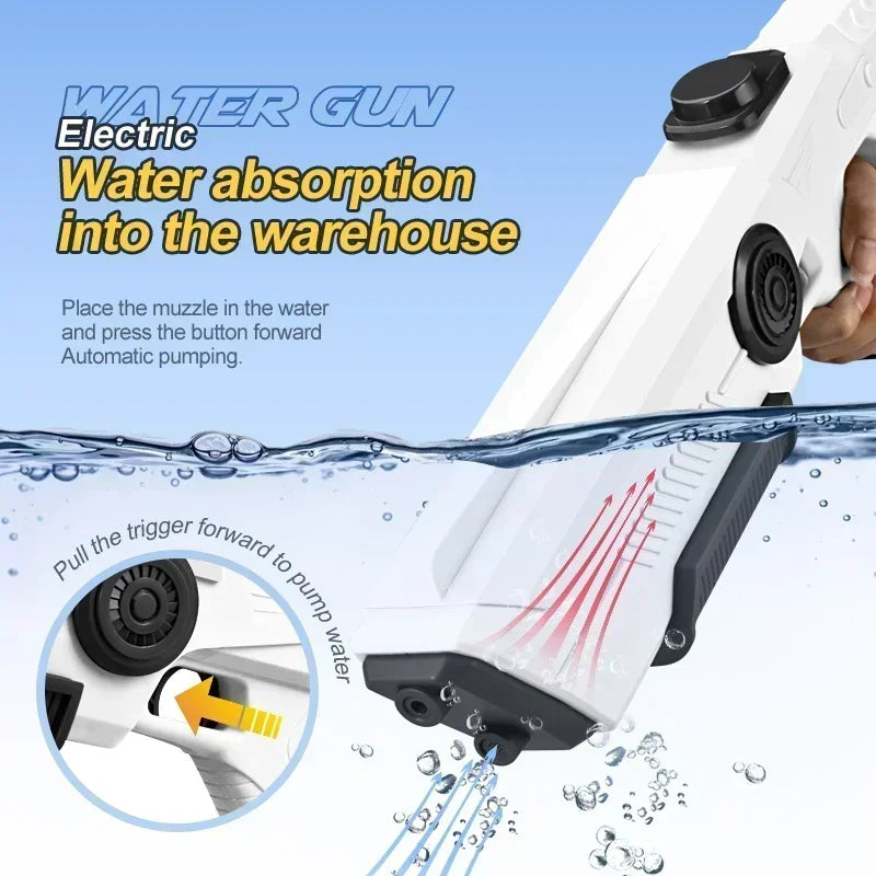 Electric Water Guns For Adults Powerful Squirt Automatic Water Suction Water Blasters Summer Outdoor Beach Toy For boys Kid Gift