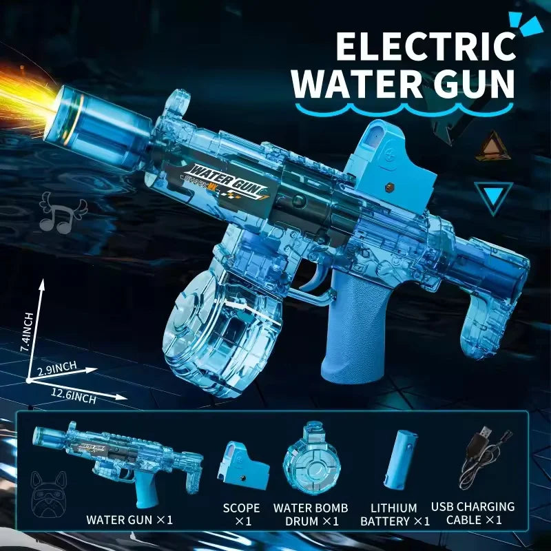 M416 Led Simulation Fire Electric Water Guns for Children Large Capacity Automatic Continuous Water Gun Kids Summer Outdoor Toys