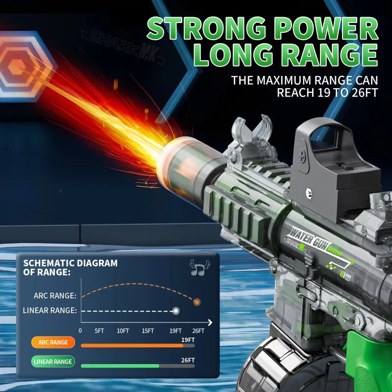 M416 Led Simulation Fire Electric Water Guns for Children Large Capacity Automatic Continuous Water Gun Kids Summer Outdoor Toys