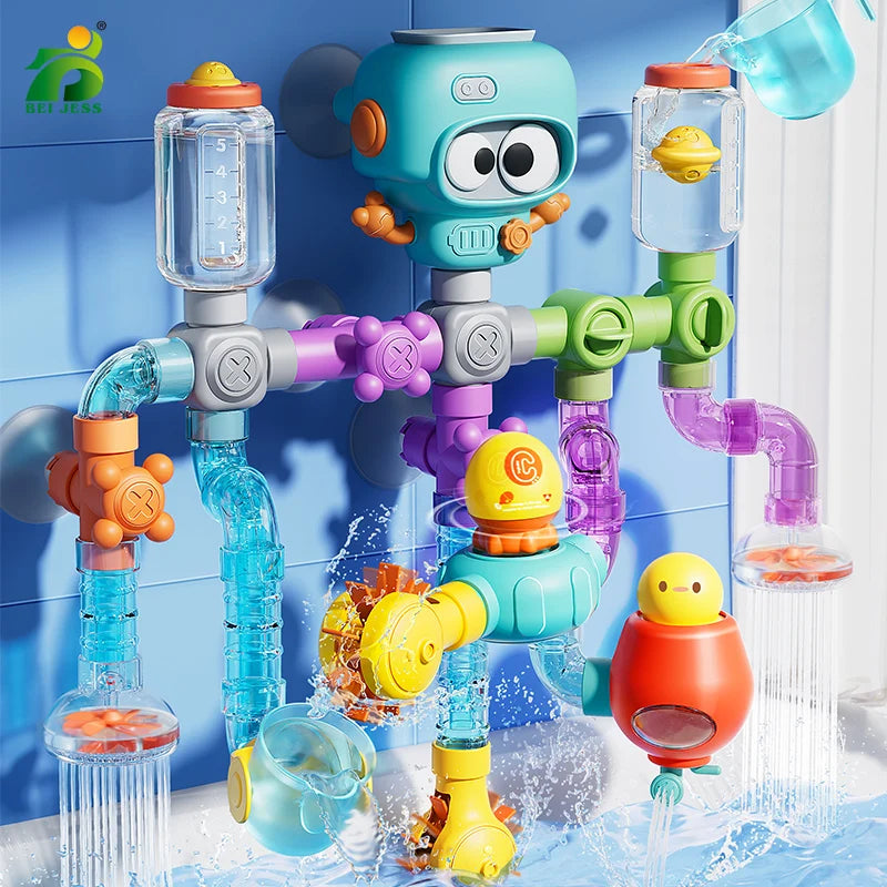 Water Play Bath Toy with Spinners and Tubes