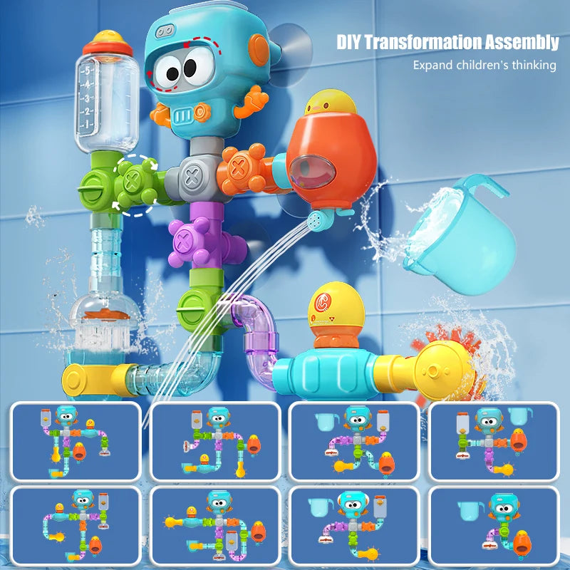 Water Play Bath Toy with Spinners and Tubes