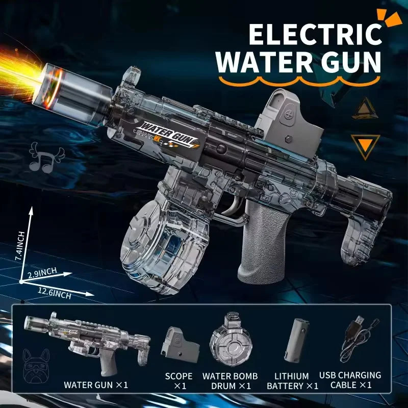 M416 Led Simulation Fire Electric Water Guns for Children Large Capacity Automatic Continuous Water Gun Kids Summer Outdoor Toys