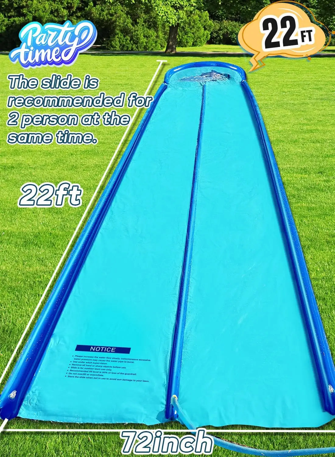 Extra-Large Inflatable Water Slide with Guard Rails and Dual Sprayers for Kids and Adults