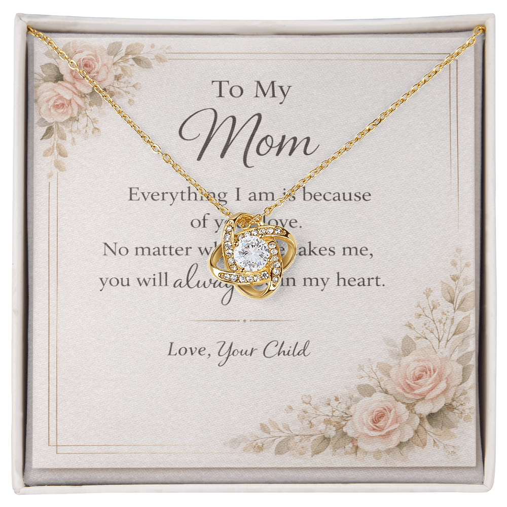 To My Mom – The Love You Gave Me Lives Here Forever” Love Knot Necklace