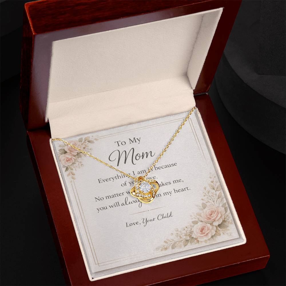 To My Mom – The Love You Gave Me Lives Here Forever” Love Knot Necklace