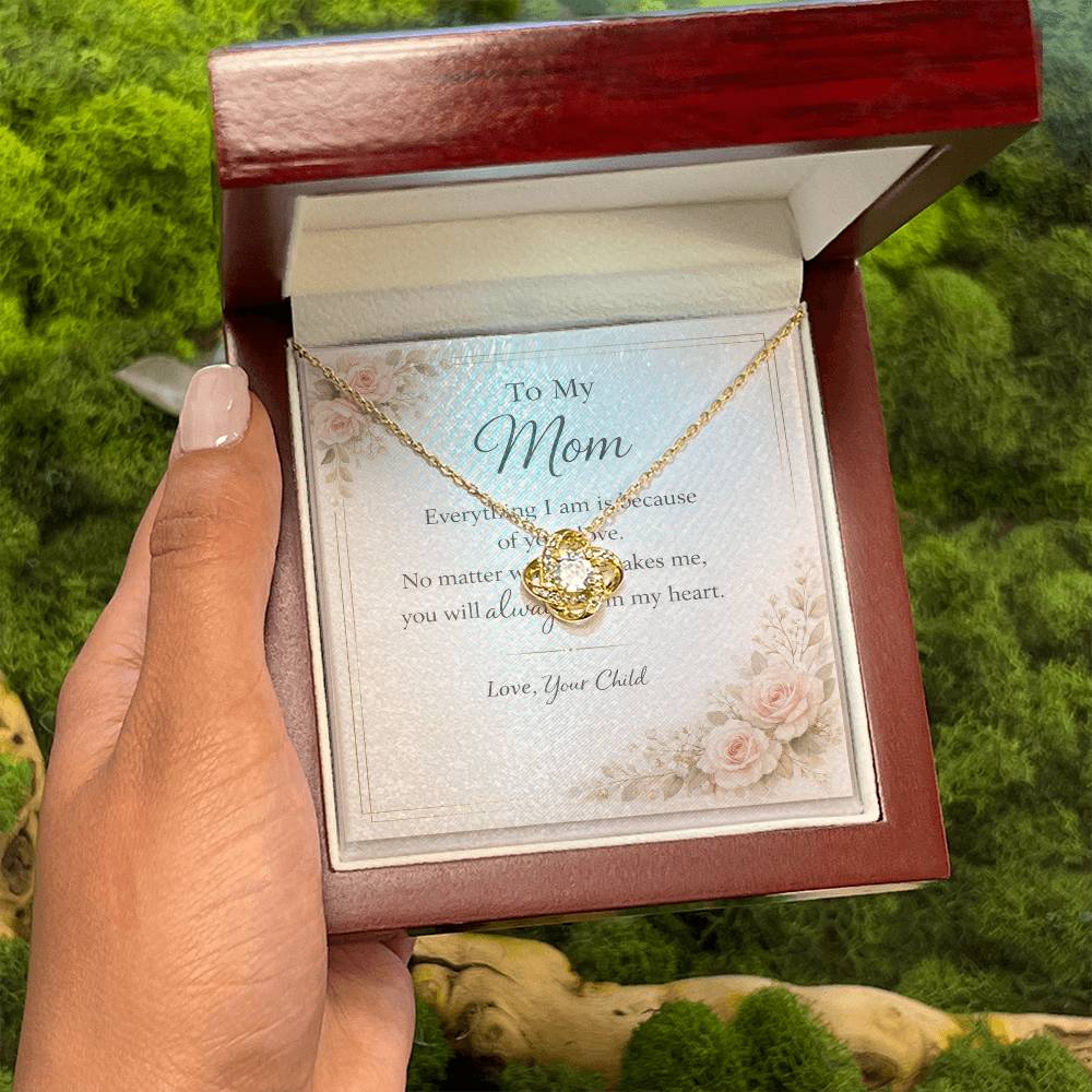 To My Mom – The Love You Gave Me Lives Here Forever” Love Knot Necklace