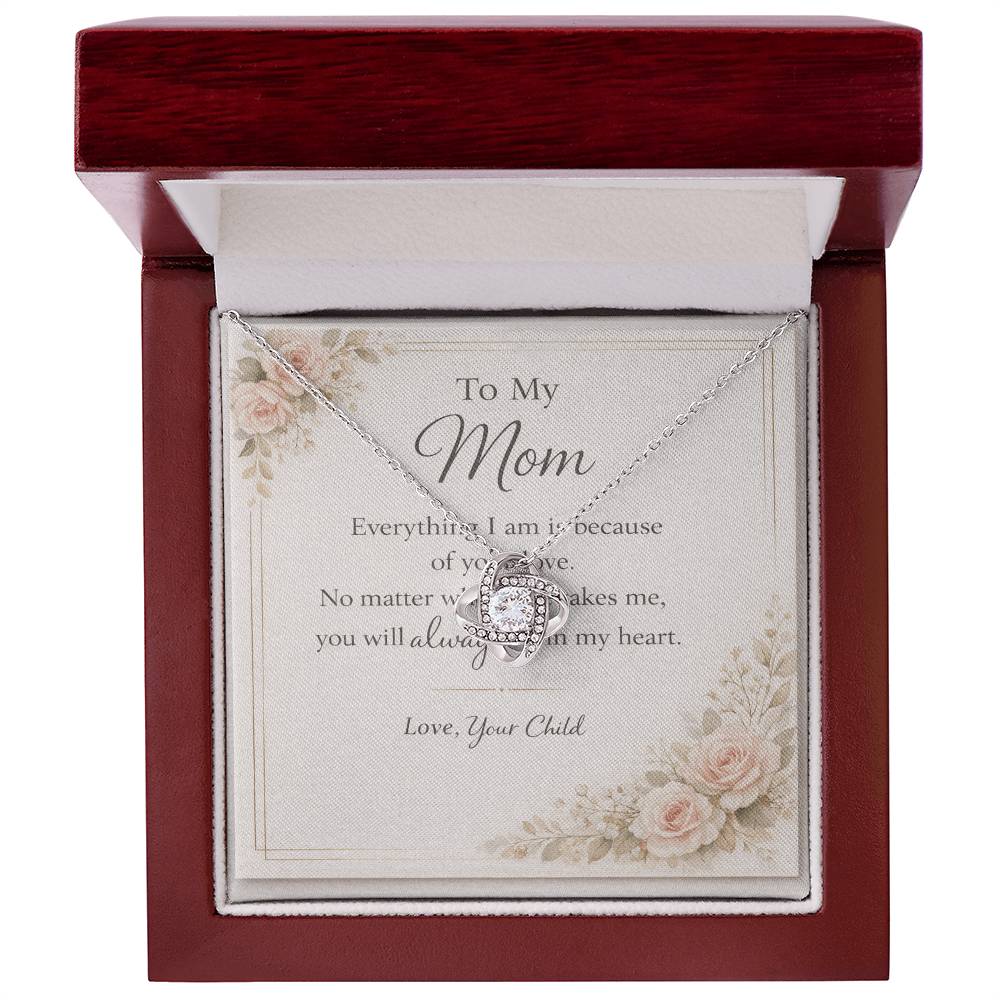 To My Mom – The Love You Gave Me Lives Here Forever” Love Knot Necklace